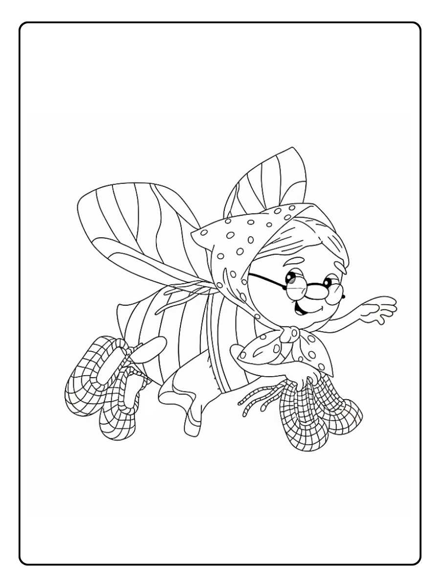 coloriage abeille fée avec panier