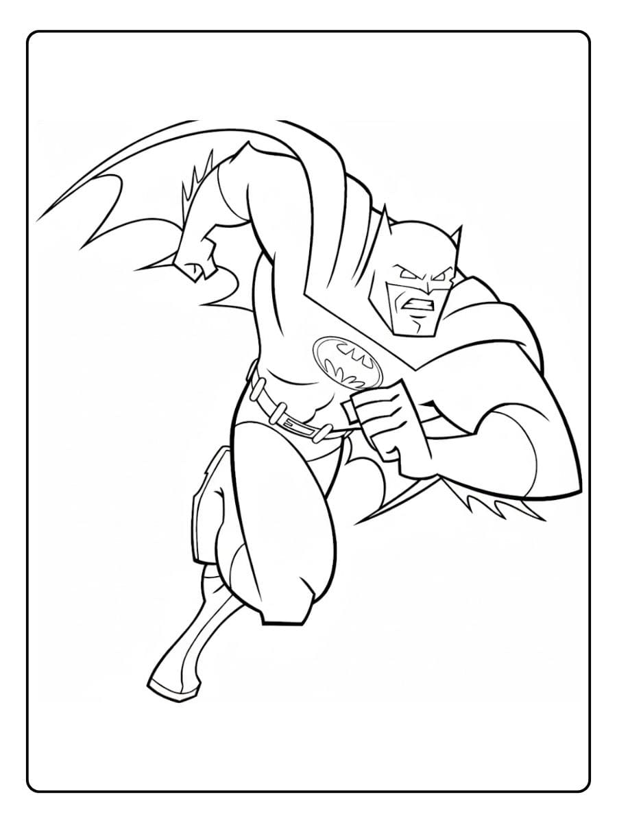 coloriage batman simple en noir et blanc