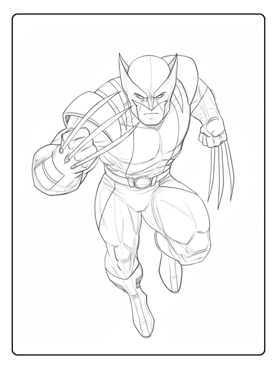coloriage marvel wolverine simple