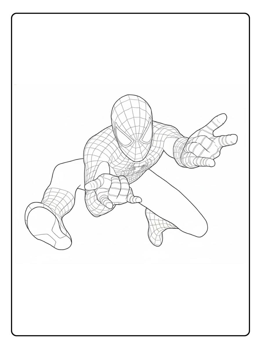 coloriage spiderman contour simple