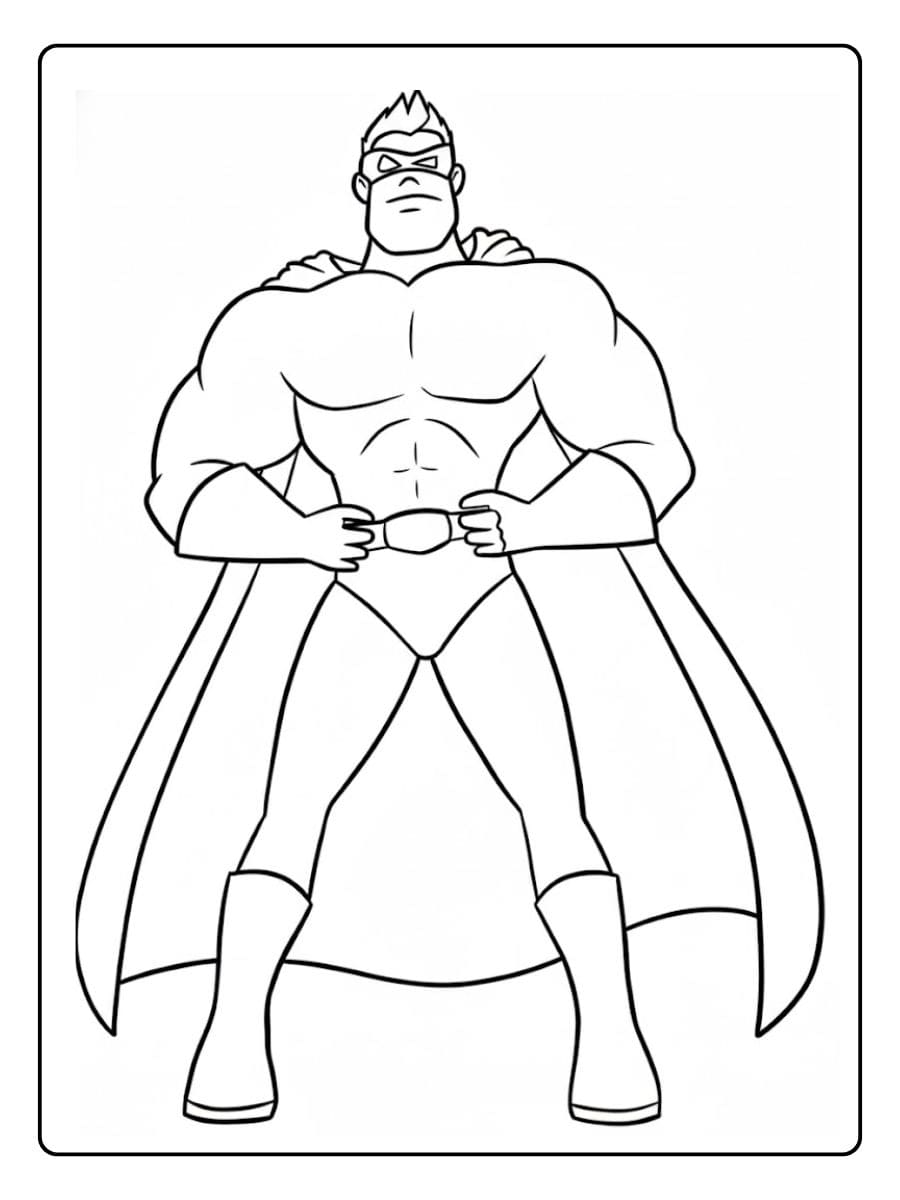 coloriage super héros simple contour noir