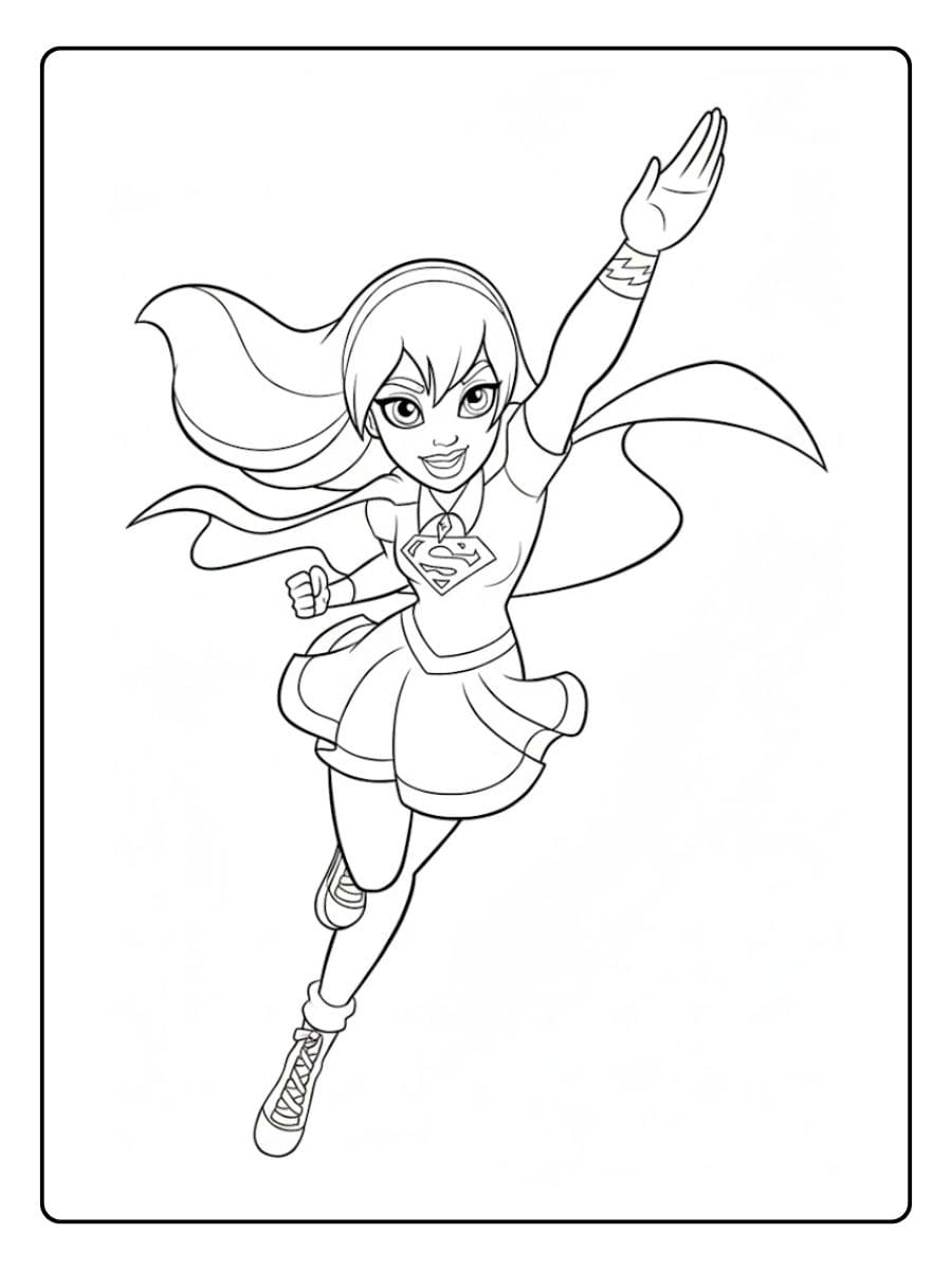 coloriage super héros supergirl dessin simple