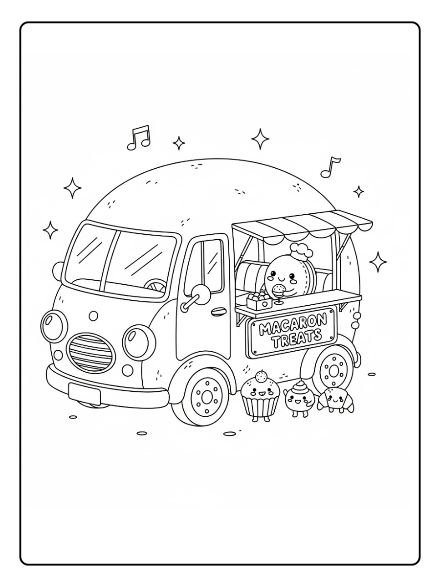 Camion de restauration Macaron