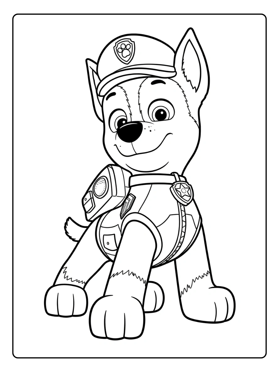 Coloriage Chase Pat' Patrouille (3)