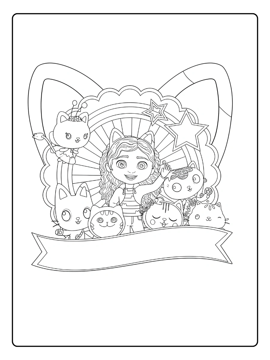 Coloriage Gabby Chat Et la Maison Magique (1)