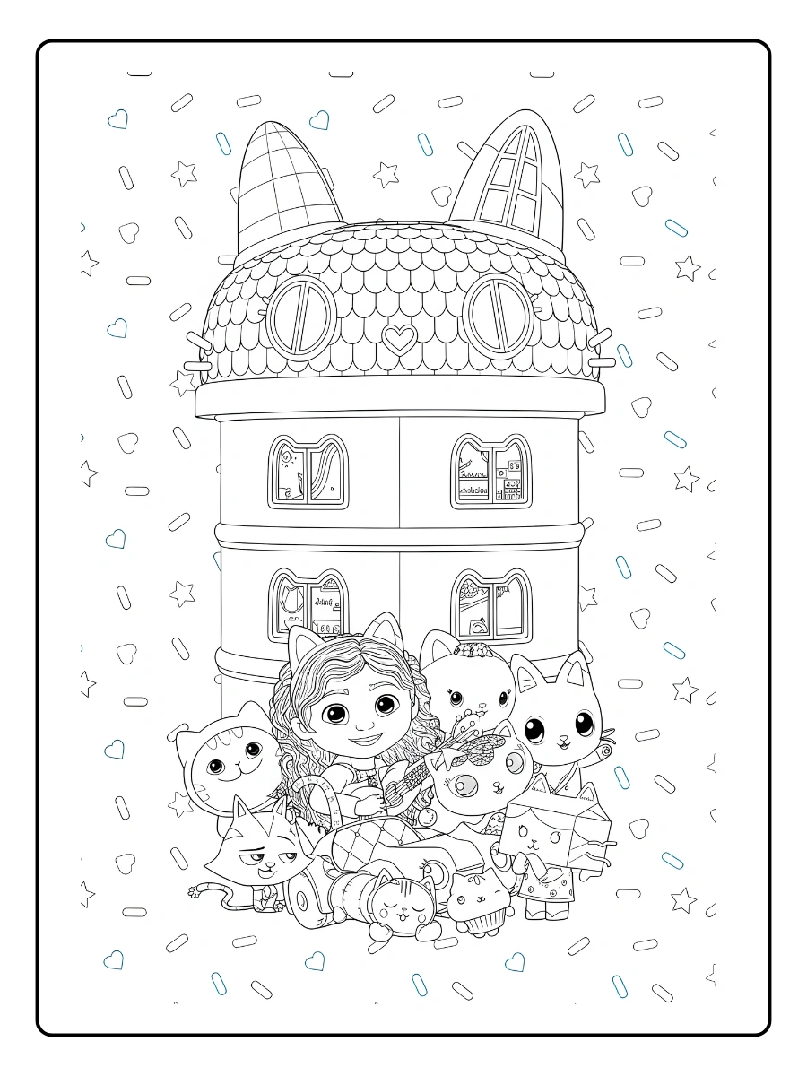 Coloriage Gabby Chat Et la Maison Magique (2)