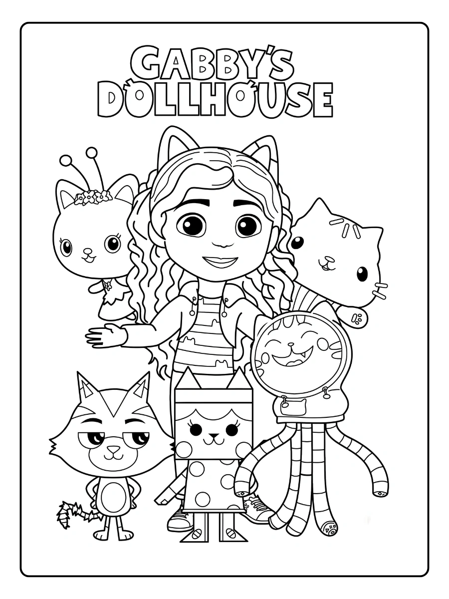 Coloriage Gabby Chat Et la Maison Magique (3)