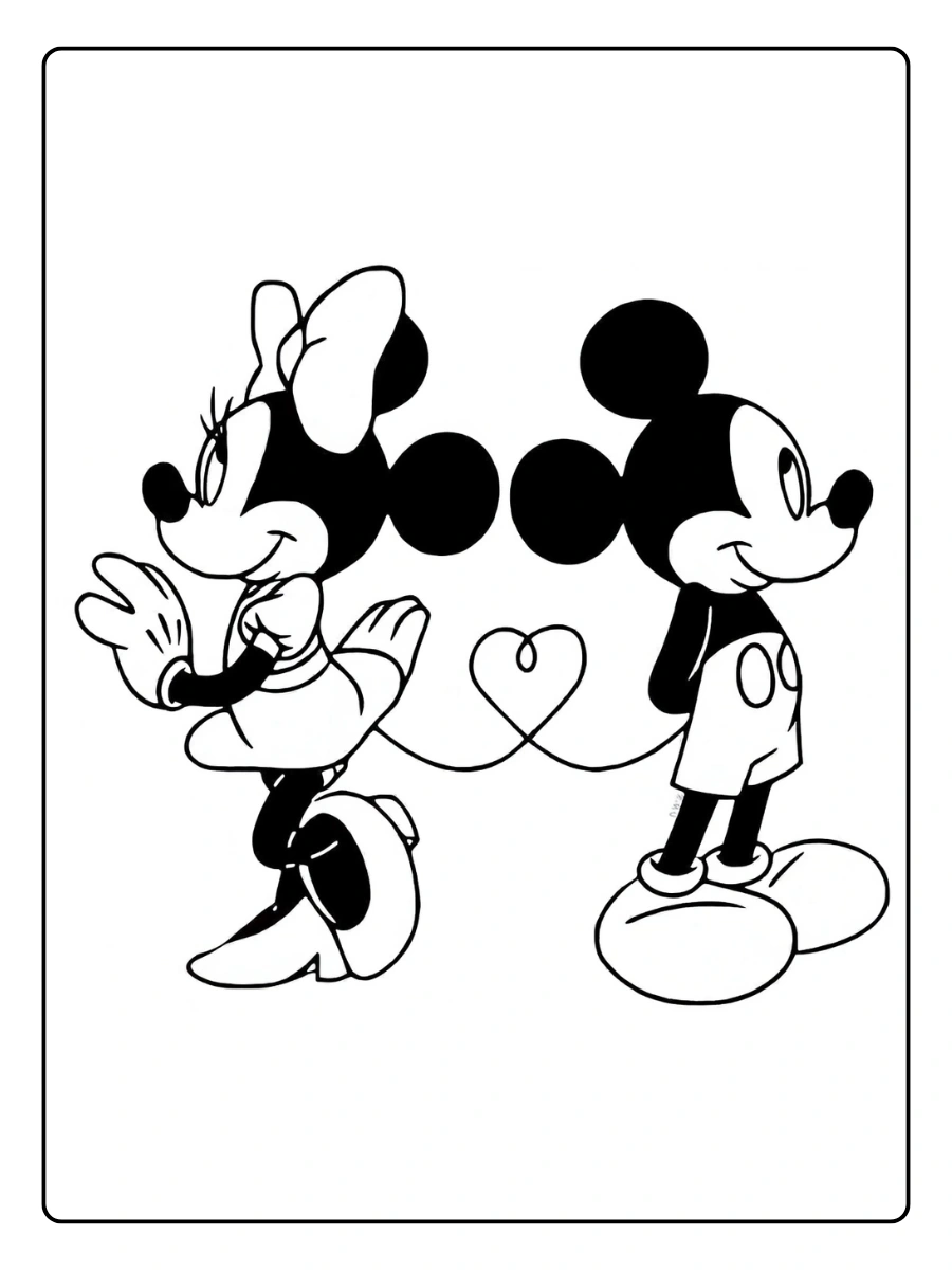 Coloriage Mickey et Minnie Amoureux (10)
