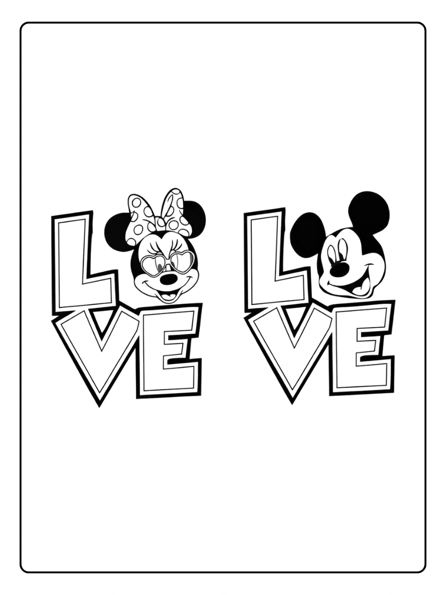 Coloriage Mickey et Minnie Amoureux (13)