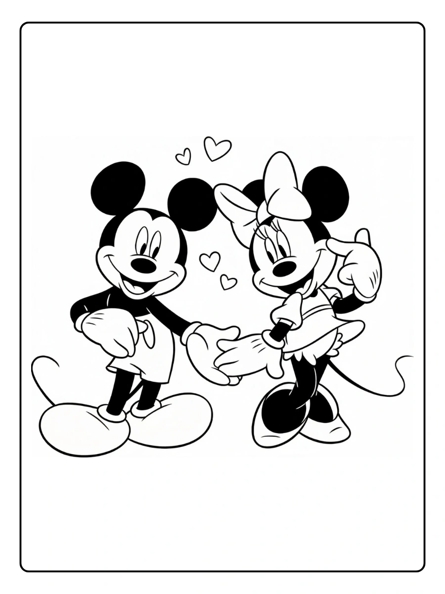 Coloriage Mickey et Minnie Amoureux (2)