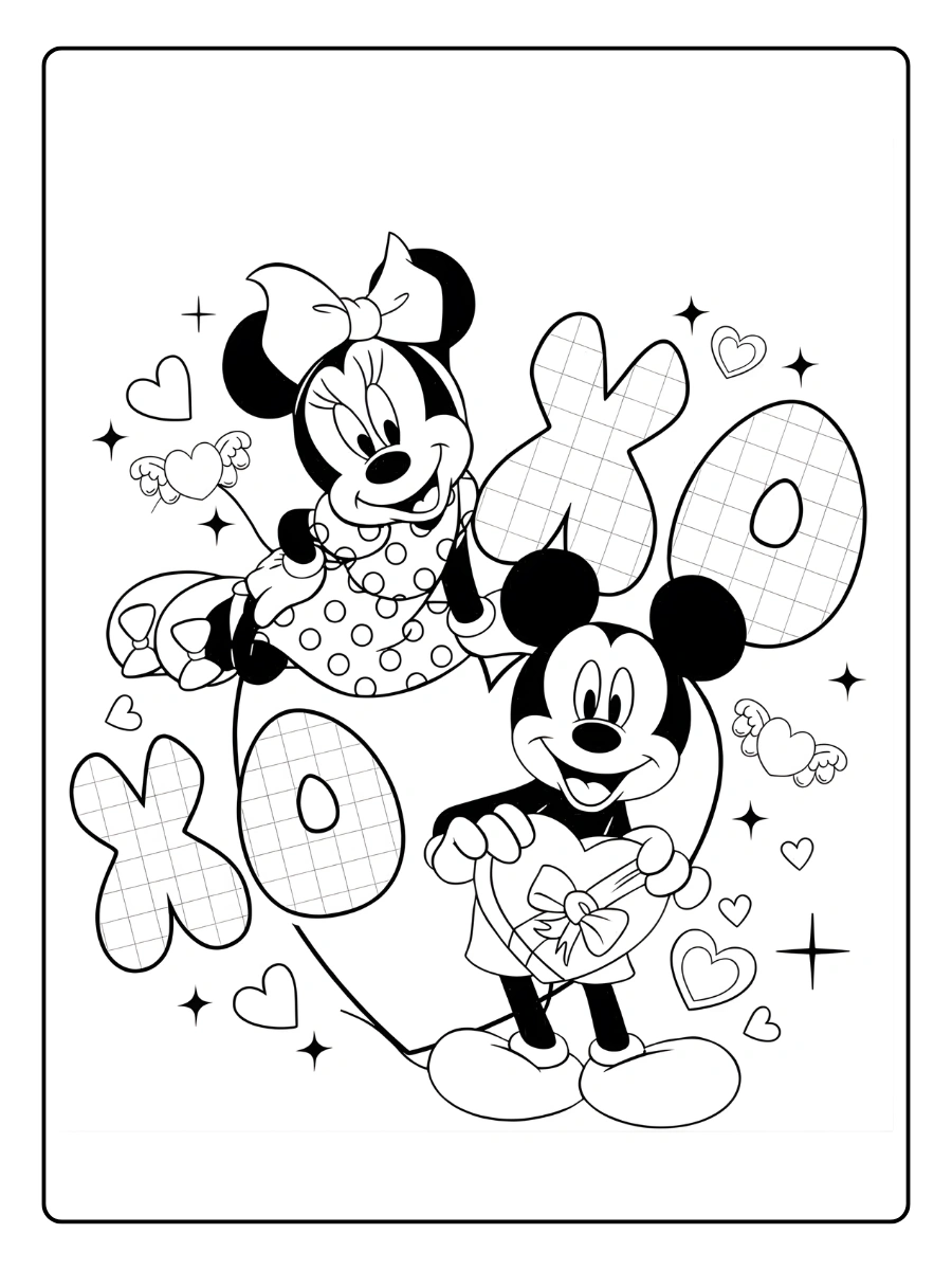 Coloriage Mickey et Minnie Amoureux (4)