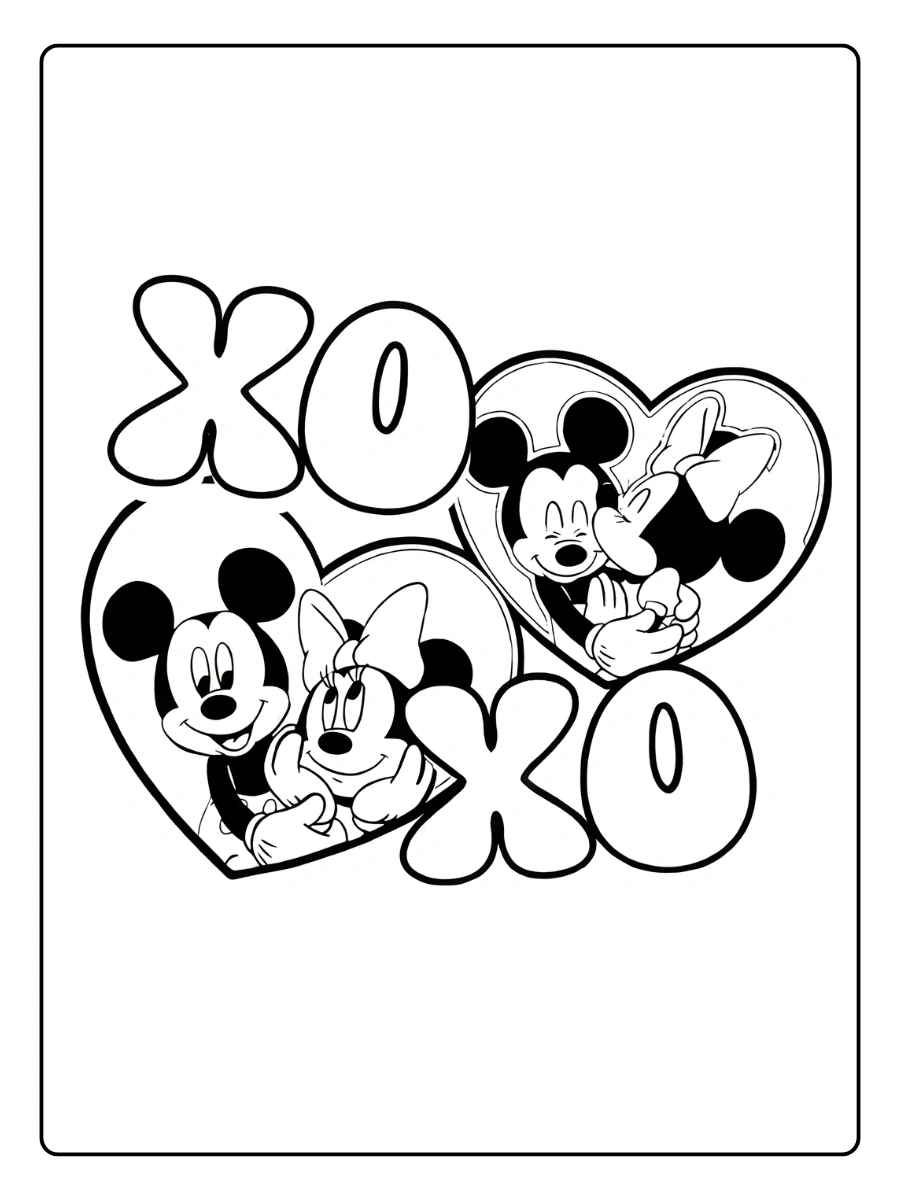 Coloriage Mickey et Minnie Amoureux (5)