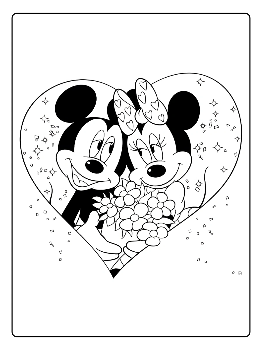 Coloriage Mickey et Minnie Amoureux (6)