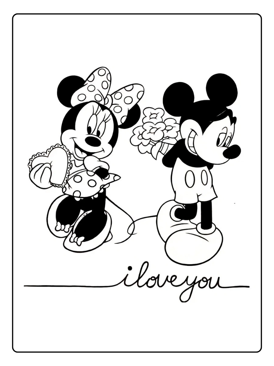 Coloriage Mickey et Minnie Amoureux (7)
