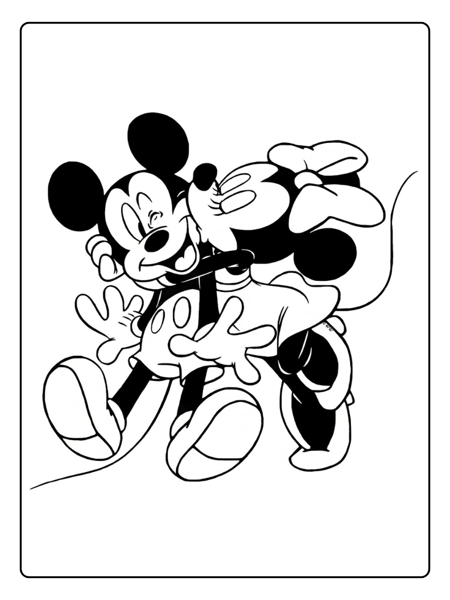 Coloriage Mickey et Minnie Amoureux (8)