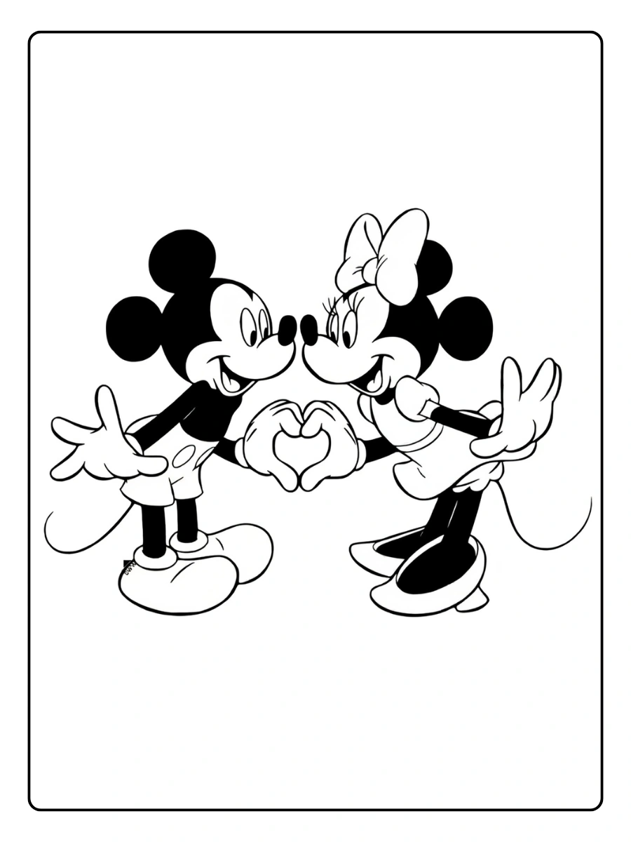 Coloriage Mickey et Minnie Amoureux (9)