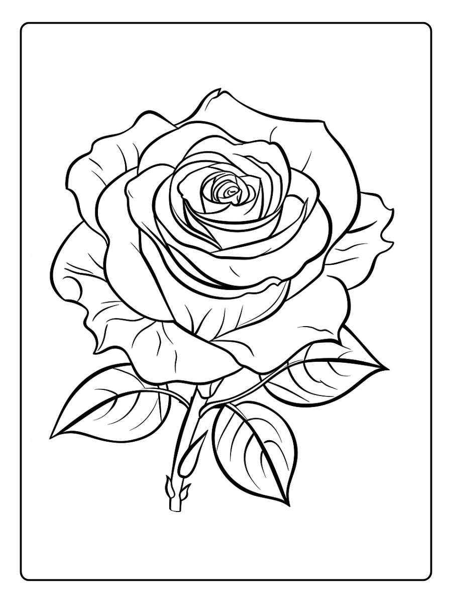 Coloriage Rose (9)