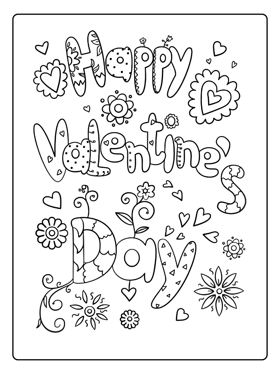 Coloriage Saint Valentin cœurs à imprimer et à colorier (20)