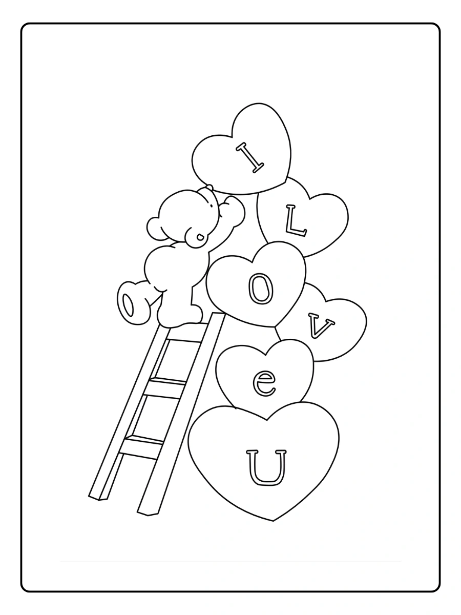 Coloriage Saint Valentin cœurs à imprimer et à colorier (24)