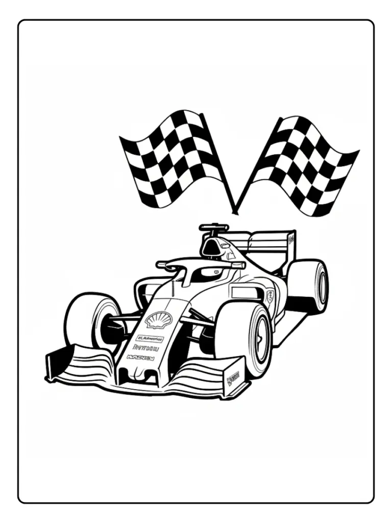 Coloriage Gratuit à Imprimer – Dessins à Colorier PDF & PNG 88 Coloriage Voiture de Course (3)