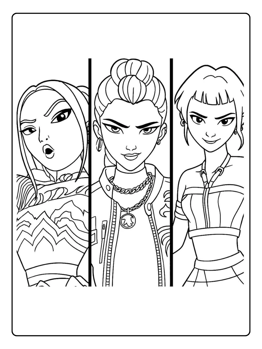 Huntrx KPop Demon Hunters Coloriage (10)