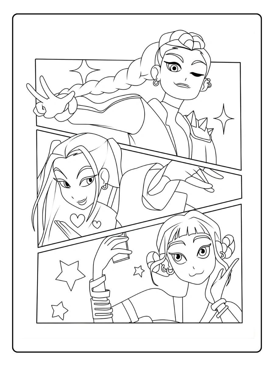 Huntrx KPop Demon Hunters Coloriage (11)