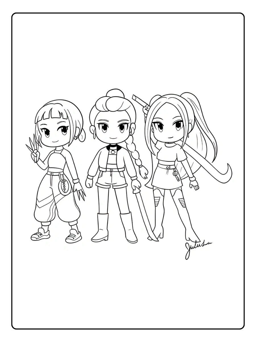 Huntrx KPop Demon Hunters Coloriage (17)