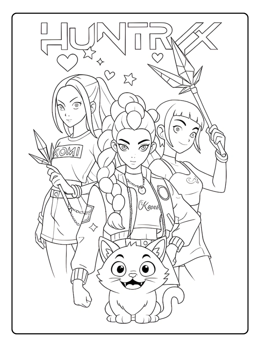 Huntrx KPop Demon Hunters Coloriage (2)
