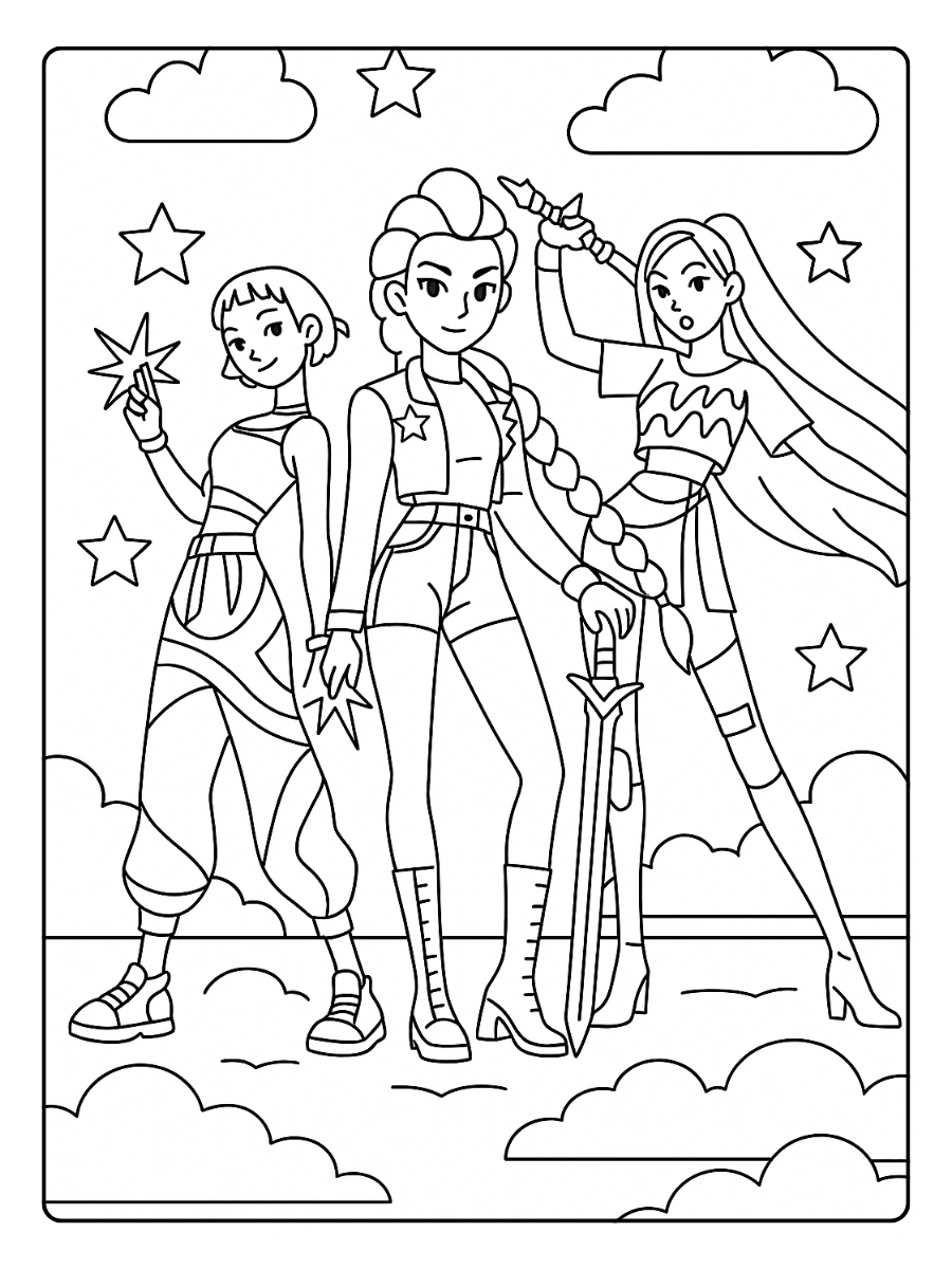 Huntrx KPop Demon Hunters Coloriage (23)