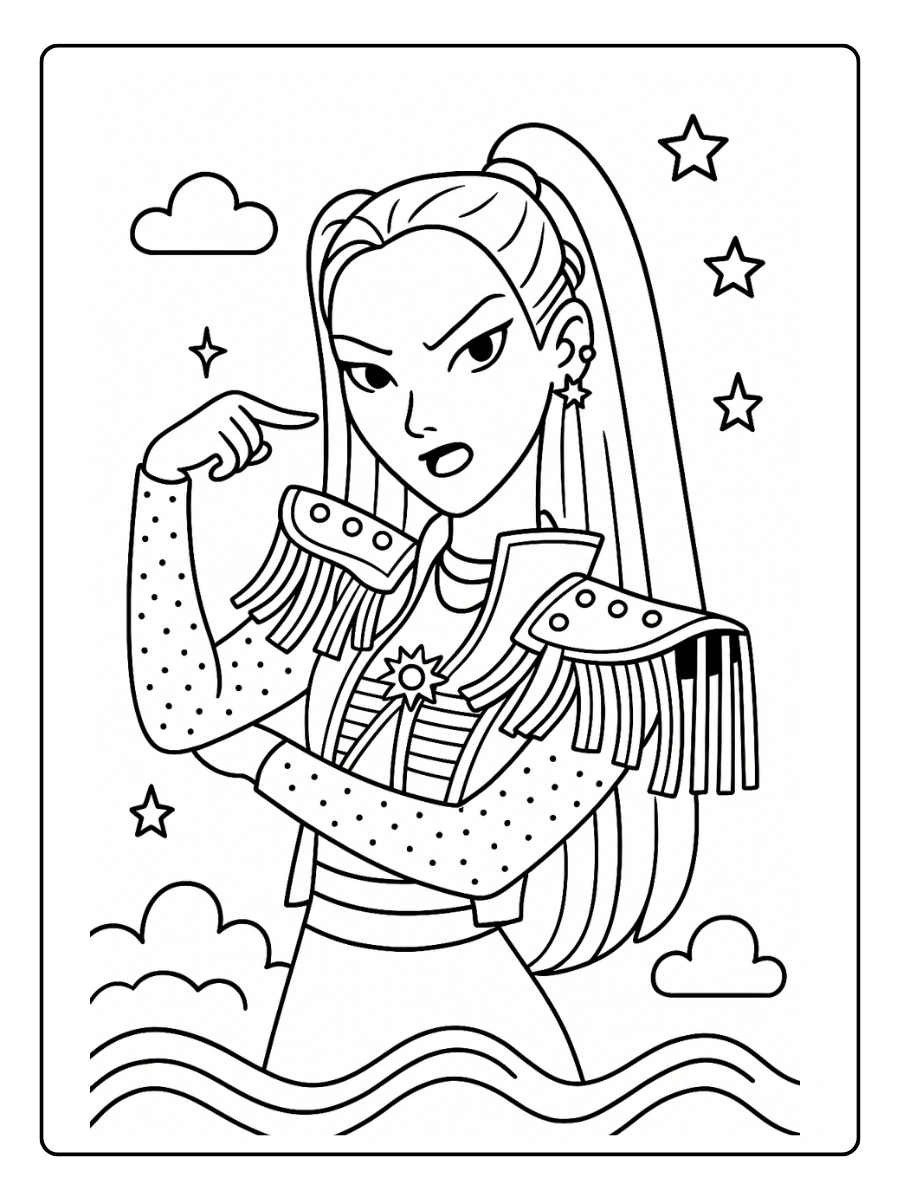 Huntrx KPop Demon Hunters Coloriage (32)