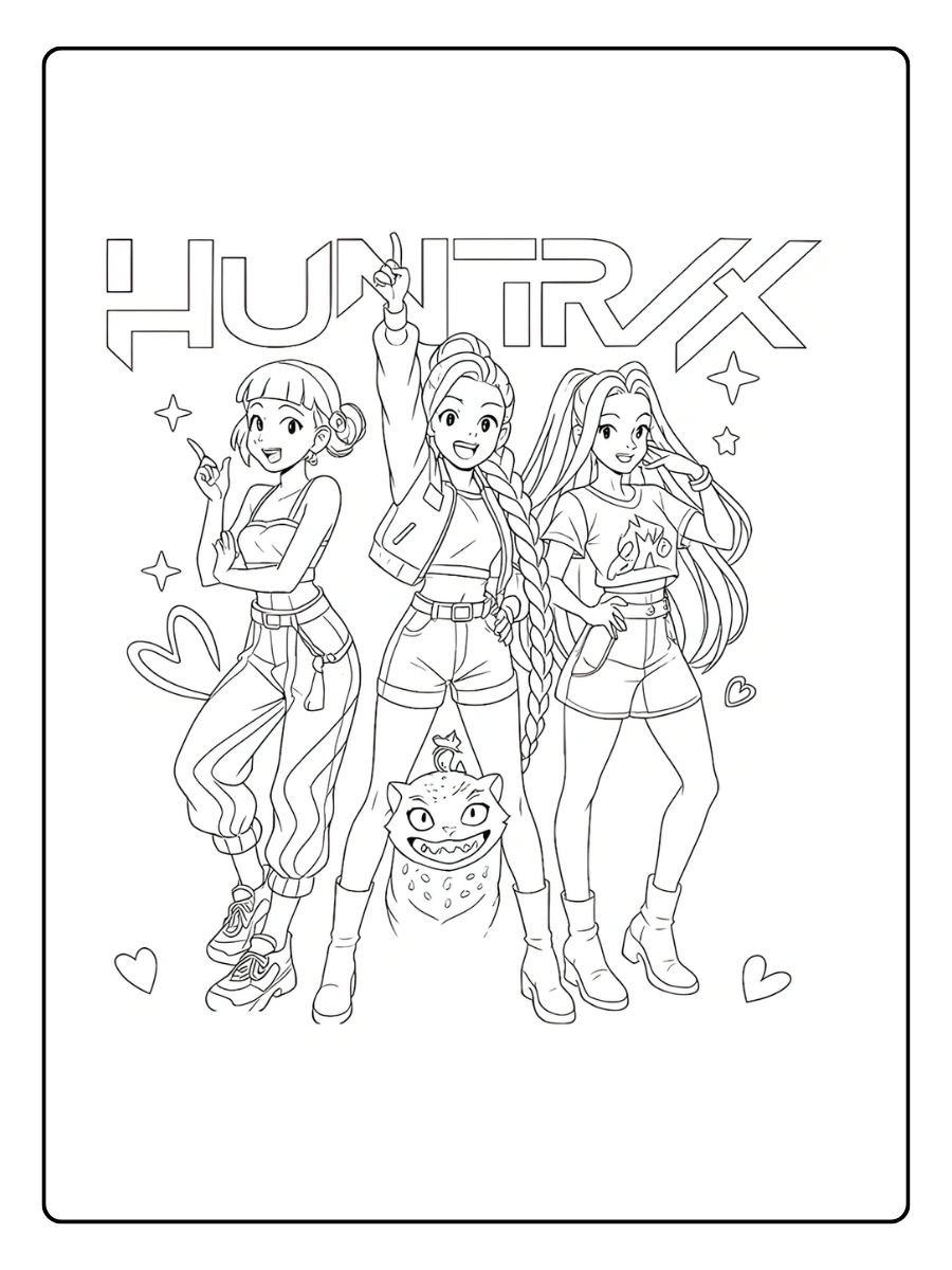 Huntrx KPop Demon Hunters Coloriage (8)