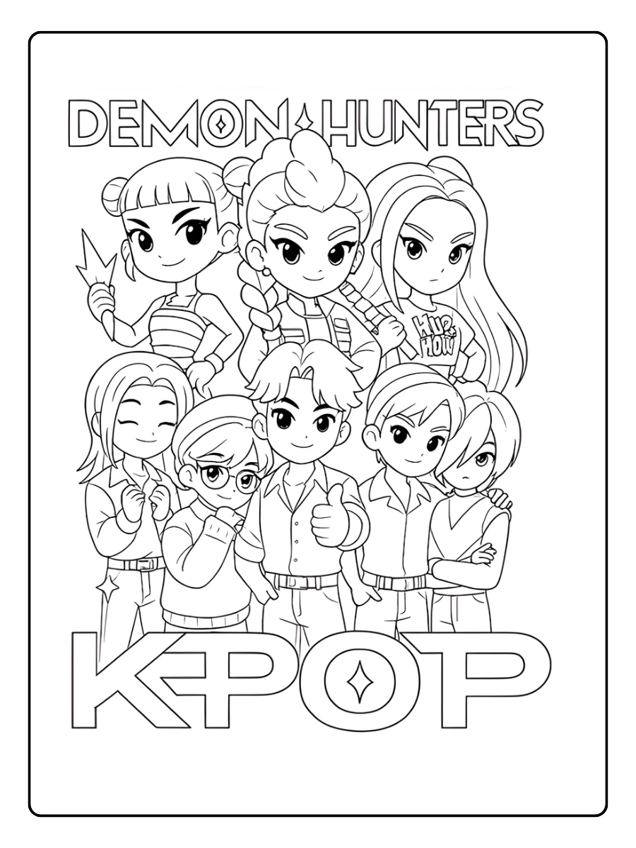Huntrx KPop Demon Hunters Coloriage (9)