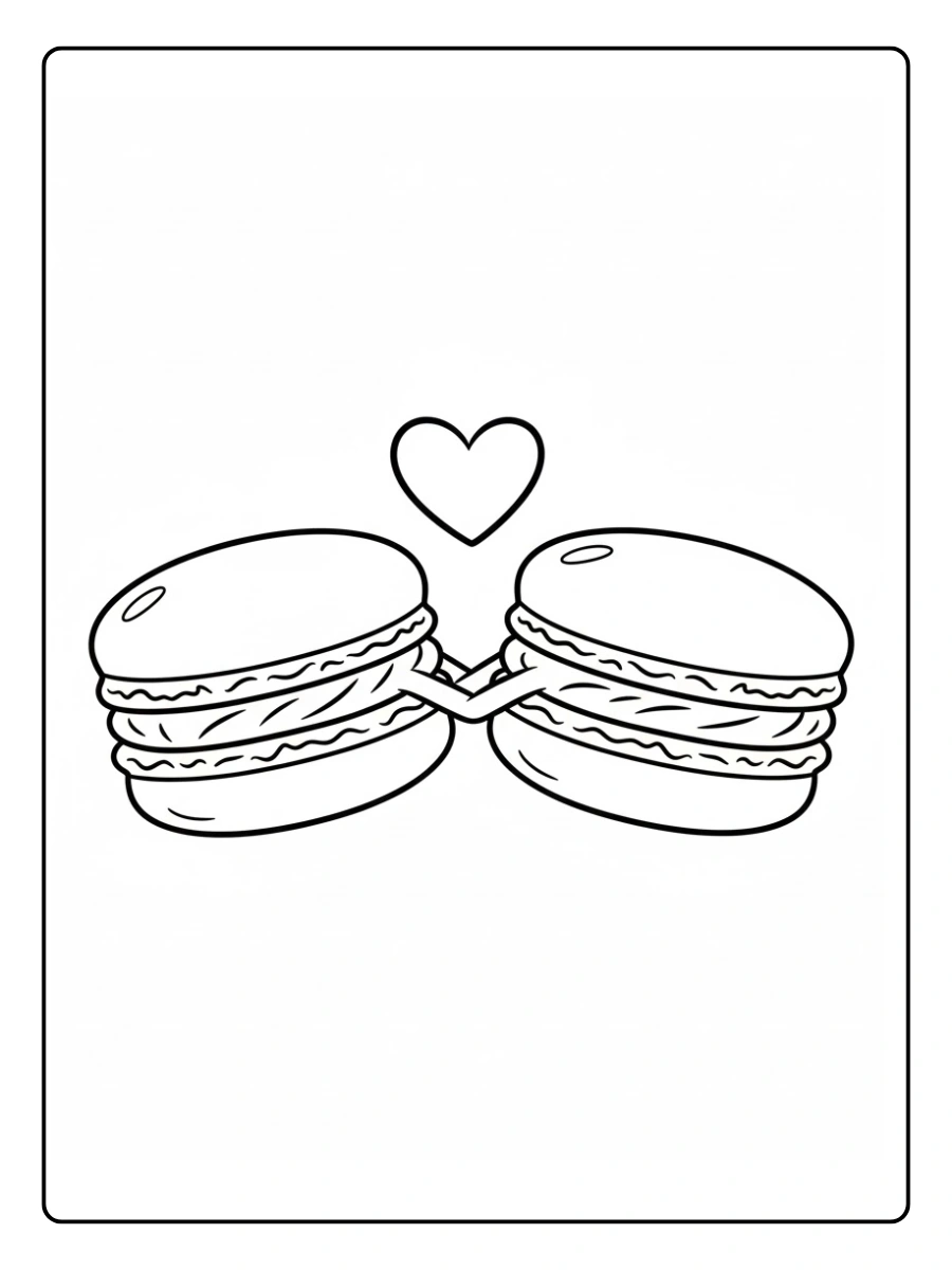 Meilleurs amis Deux macarons se tenant la main