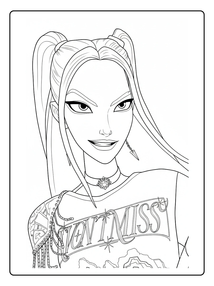Mira KPop Demon Hunters Coloring Pages (16)