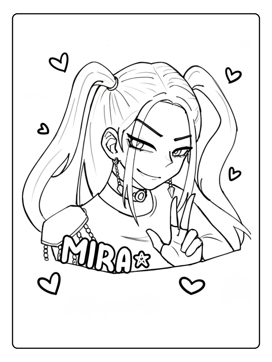 Mira KPop Demon Hunters Coloring Pages (24)