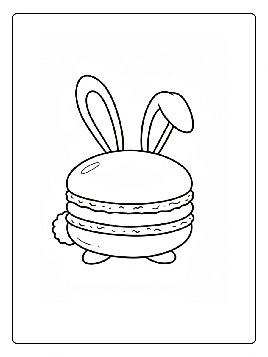 Un macaron avec de longues oreilles de lapin