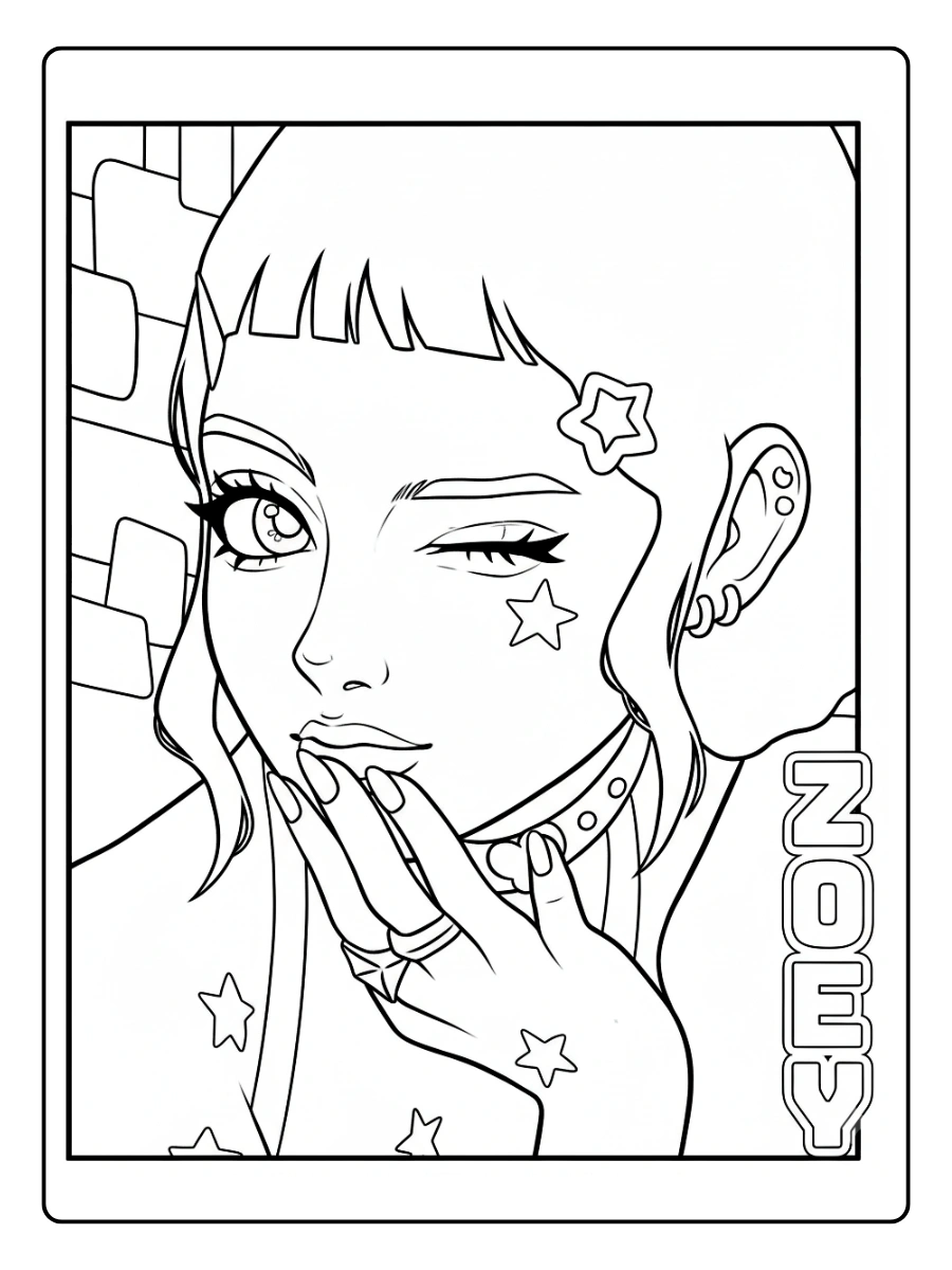 Zoey KPop Demon Hunters Coloring Pages (1)