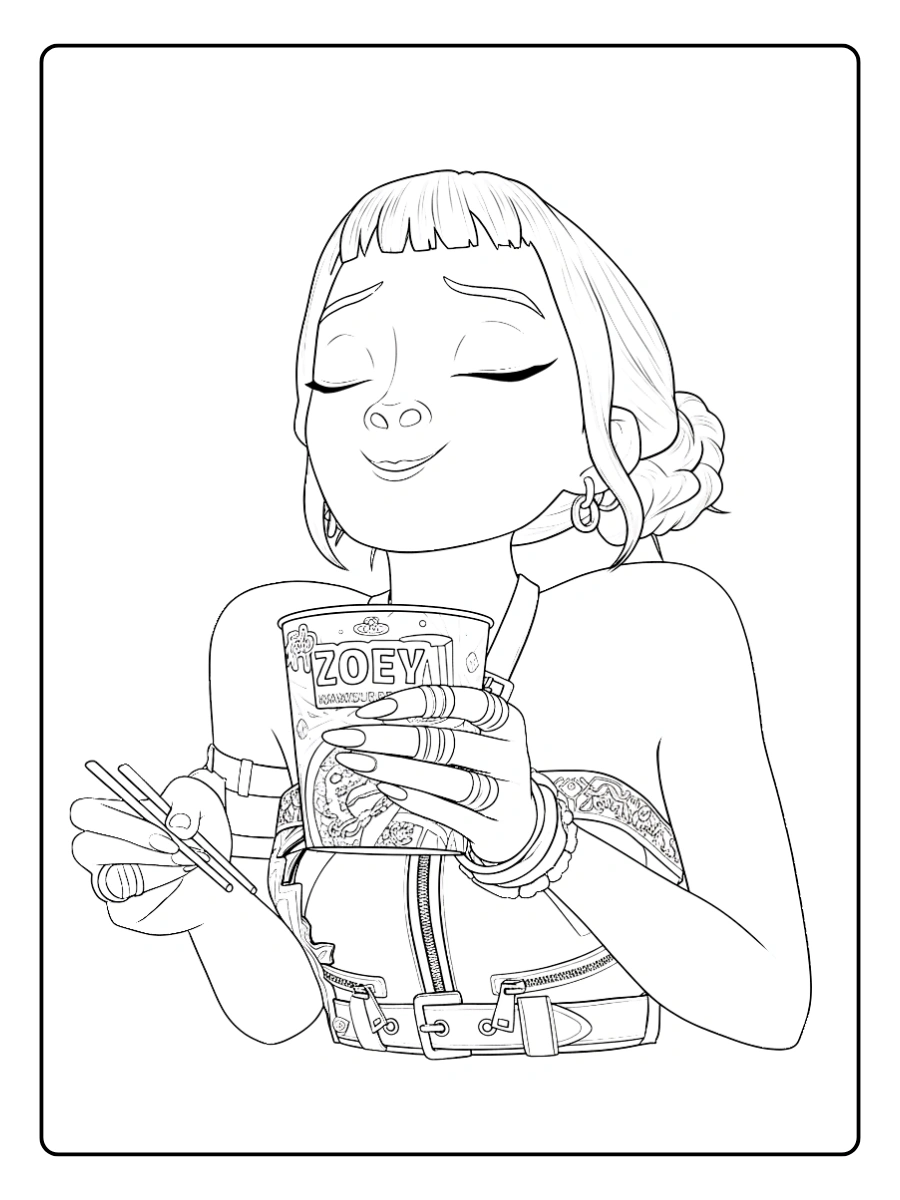 Zoey KPop Demon Hunters Coloring Pages (19)