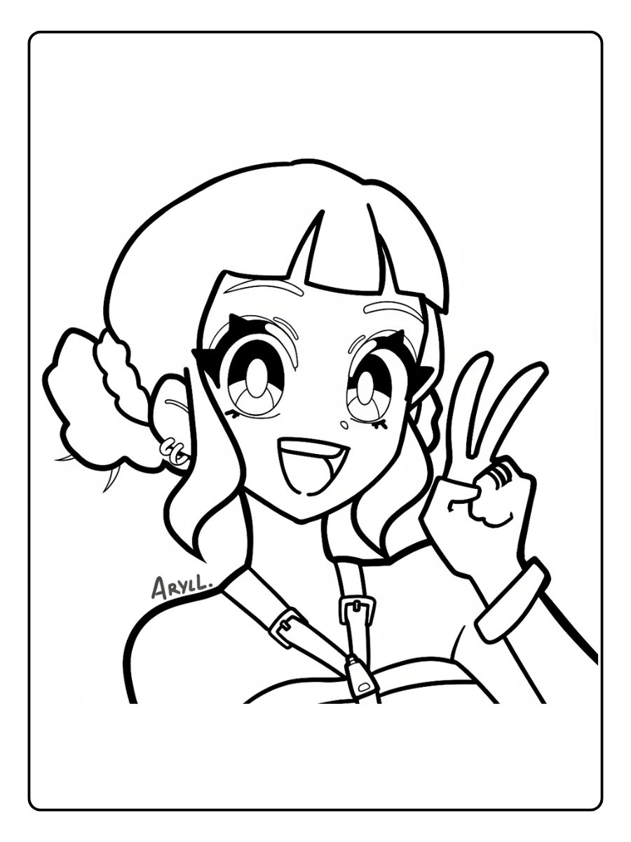 Zoey KPop Demon Hunters Coloring Pages (2)