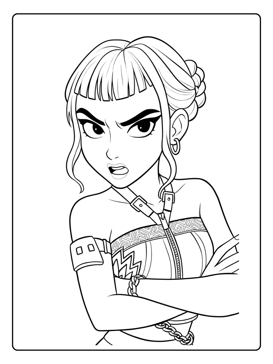 Zoey KPop Demon Hunters Coloring Pages (6)