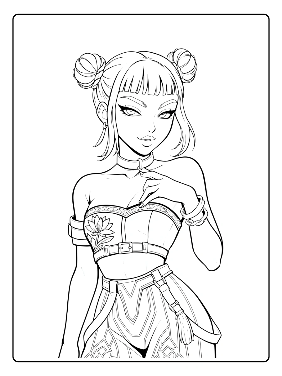 Zoey KPop Demon Hunters Coloring Pages (7)
