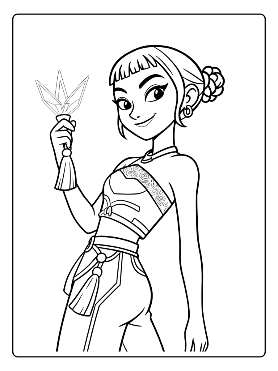 Zoey KPop Demon Hunters Coloring Pages (8)