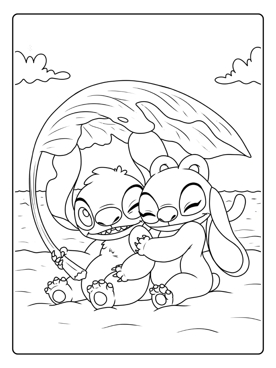 amoureux coloriage stitch et angel (1)
