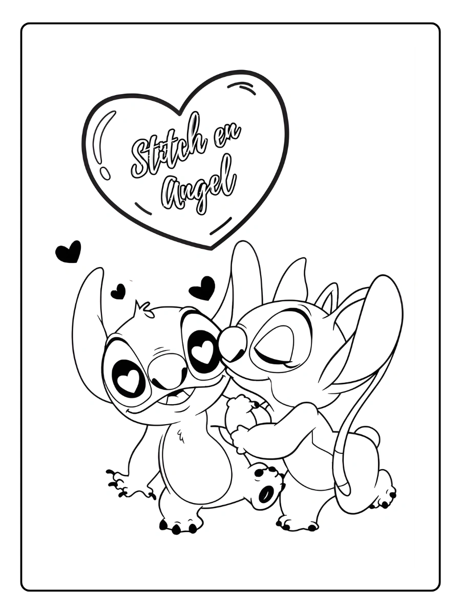 amoureux coloriage stitch et angel (4)