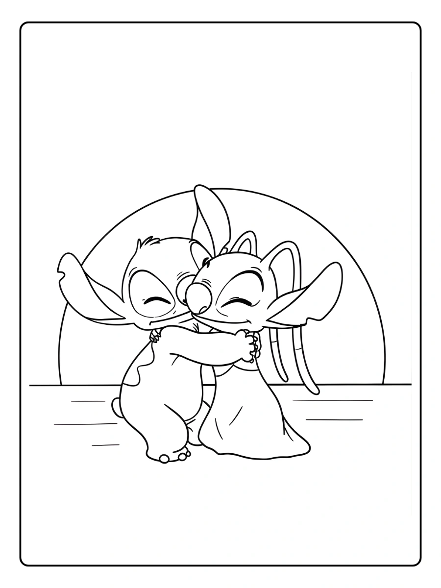 amoureux coloriage stitch et angel (6)