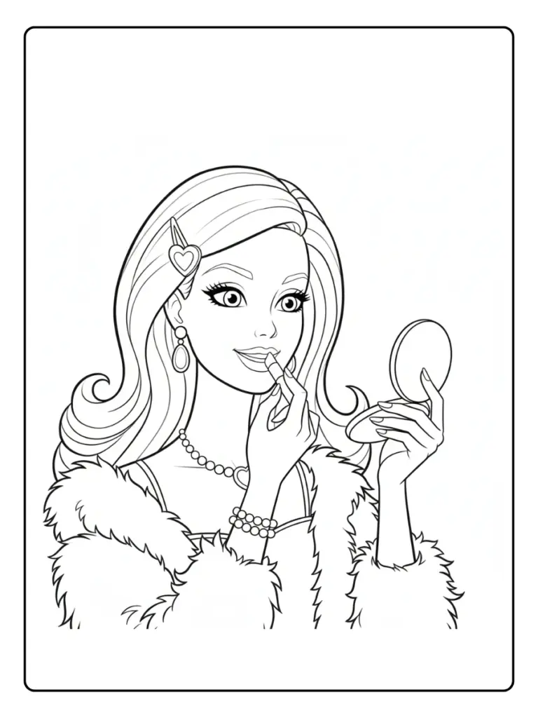 Coloriage Gratuit à Imprimer – Dessins à Colorier PDF & PNG 100 barbie coloriage (4)