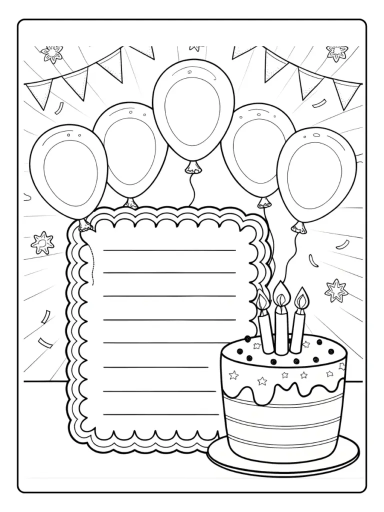 Coloriage Gratuit à Imprimer – Dessins à Colorier PDF & PNG 121 carte anniversaire coloriage (7)