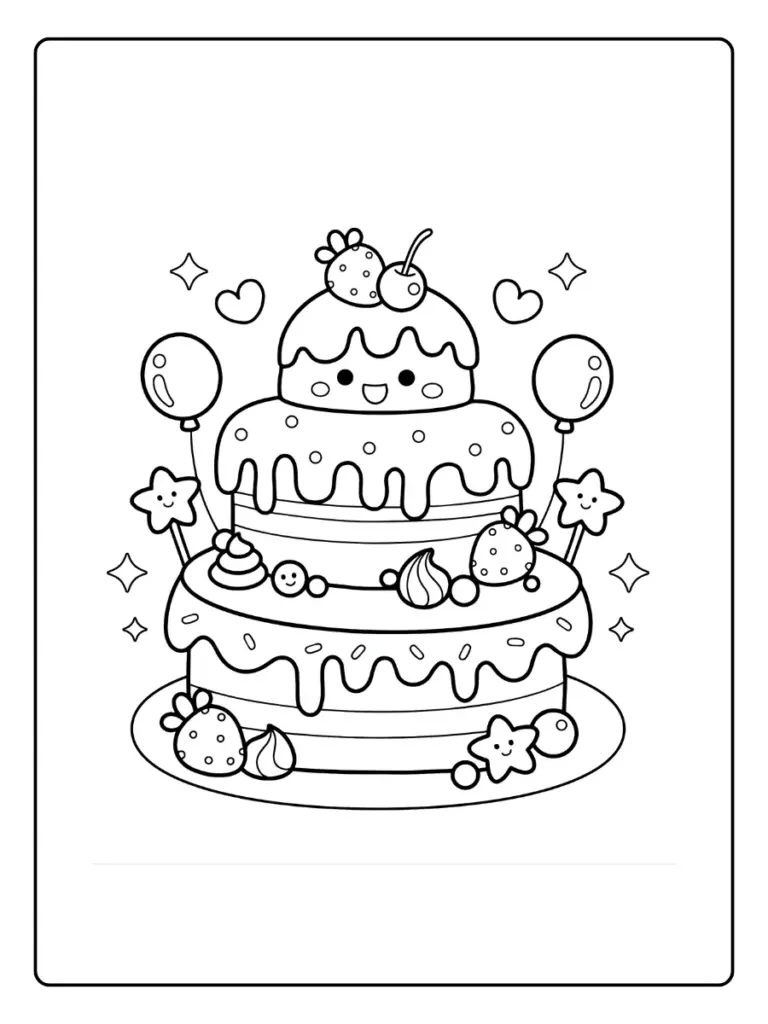 Coloriage Gratuit à Imprimer – Dessins à Colorier PDF & PNG 122 coloriage gateau anniversaire (8)