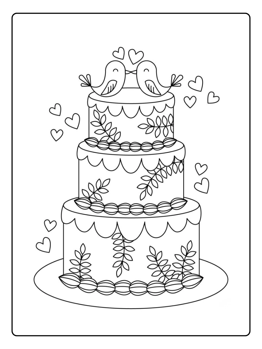 coloriage gateau mariage