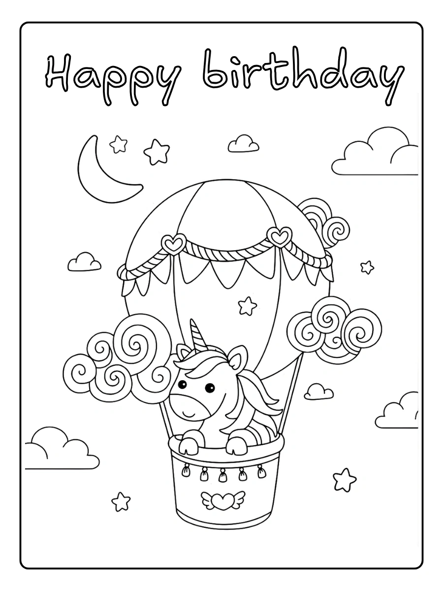 coloriage licorne anniversaire (1)